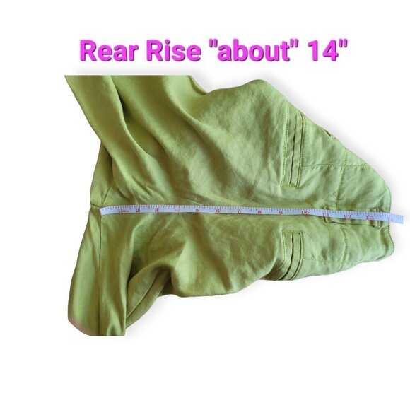 Linen Lightweight Lemon Lime Summer Trousers Anthropologie size 0 EUC - Picture 13 of 16